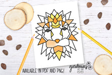 Load image into Gallery viewer, Geometric Lion Coloring Page