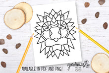 Load image into Gallery viewer, Geometric Lion Coloring Page