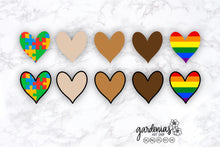 Load image into Gallery viewer, Diverse Heart Set SVG Cut File / PNG Clip Art