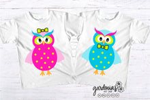 Load image into Gallery viewer, Owl Boy and Girl Wings Out SVG Cut File