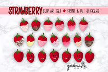 Load image into Gallery viewer, Strawberry Clip Art Stickers