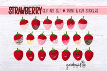 Load image into Gallery viewer, Strawberry Clip Art Stickers