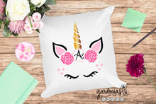 Load image into Gallery viewer, Unicorn Horn Monogram SVG with Hearts SVG Cut File