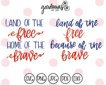 Load image into Gallery viewer, Land of the Free Home of the Brave SVG Cut File