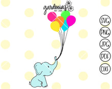 Load image into Gallery viewer, Baby Elephant with Balloons SVG Cut File