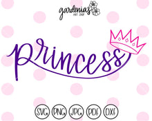 Load image into Gallery viewer, Princess with Crown SVG Cut File