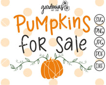 Load image into Gallery viewer, Pumpkins for Sale SVG Cut File