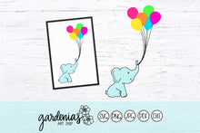 Load image into Gallery viewer, Baby Elephant with Balloons SVG Cut File
