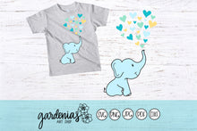 Load image into Gallery viewer, Baby Elephant with Hearts SVG Cut File