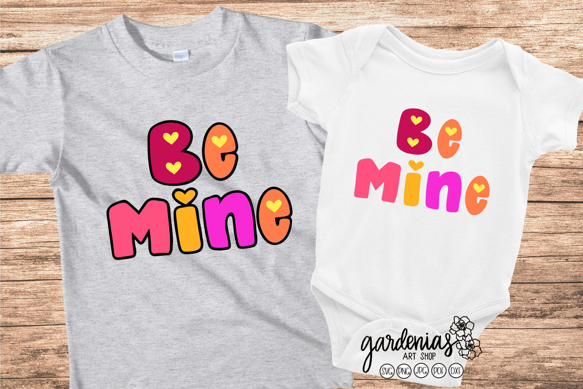 Be Mine Bubble Letters SVG Cut File – Gardenias Art Shop