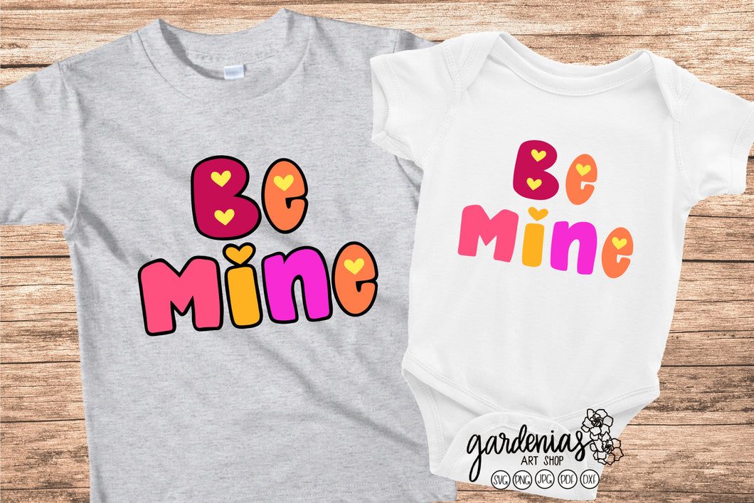 Be Mine Bubble Letters SVG Cut File