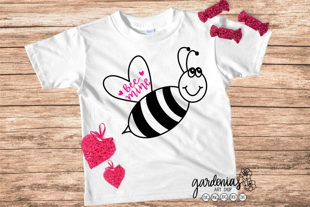 Bee Mine Heart Wings SVG Cut File