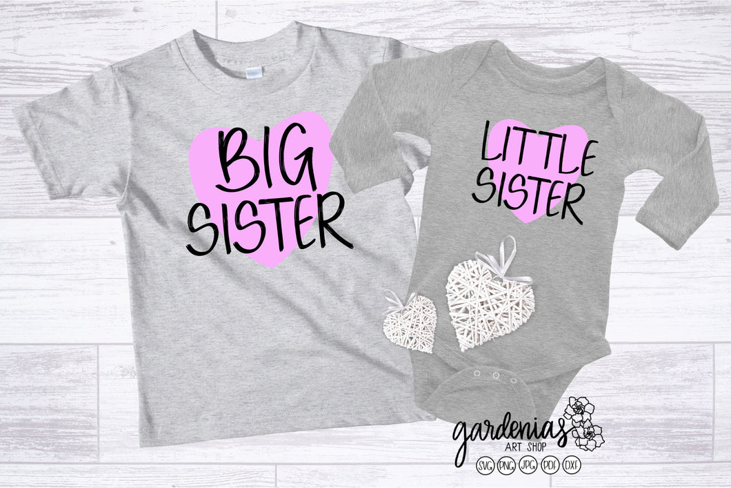 Big Sister / Little Sister Set SVG Cut File