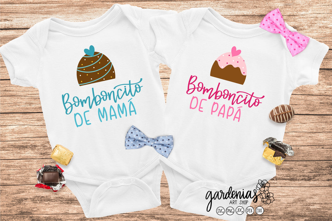 Bomboncito de Mamá / Bomboncito de Papá SVG Cut File