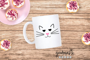 Cat with Heart Eyes and Heart Nose SVG Cut File