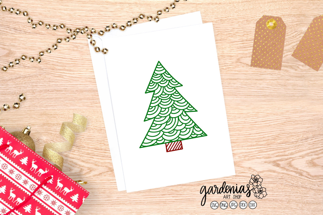 Cute Christmas Tree SVG Cut File