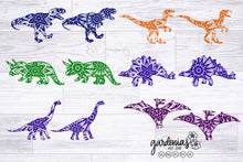 Load image into Gallery viewer, Dinosaur Mandala SVG Cut File Bundle
