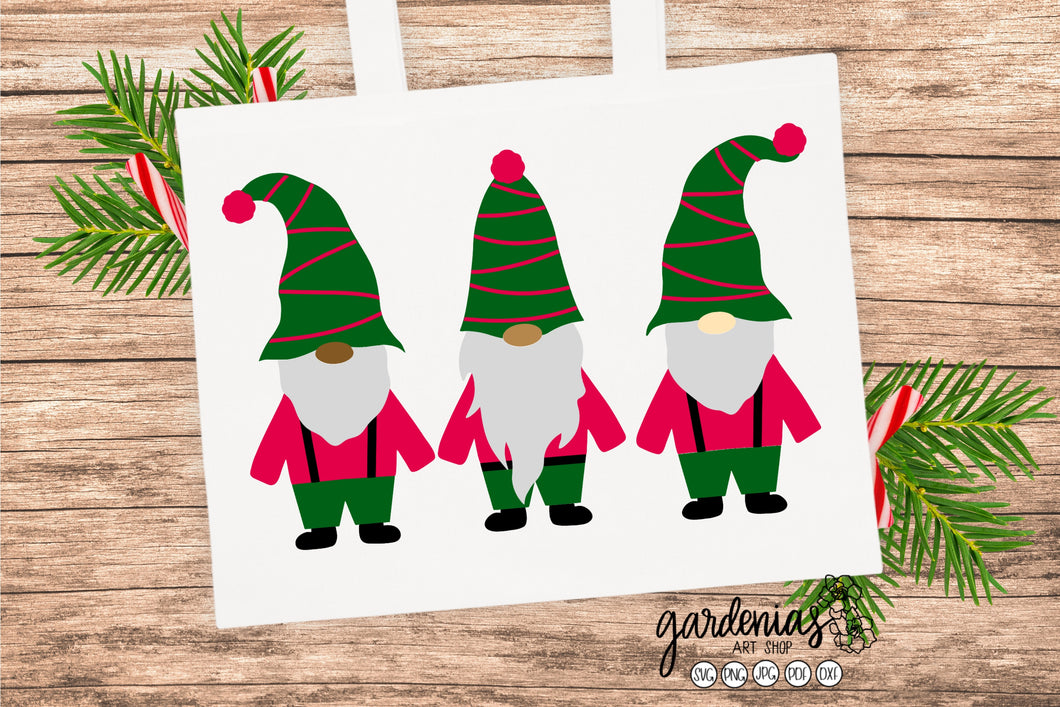 Simple Gnomes Christmas Tree SVG Cut File