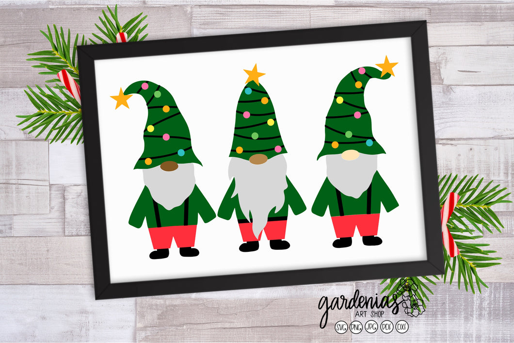 Gnomes Christmas Tree SVG Cut File