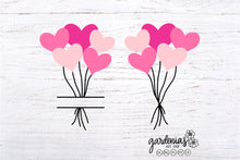 Load image into Gallery viewer, Heart Balloons Split Monogram SVG Cut File
