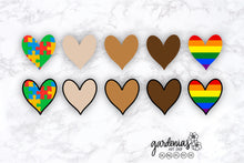 Load image into Gallery viewer, Diverse Heart Set SVG Cut File / PNG Clip Art
