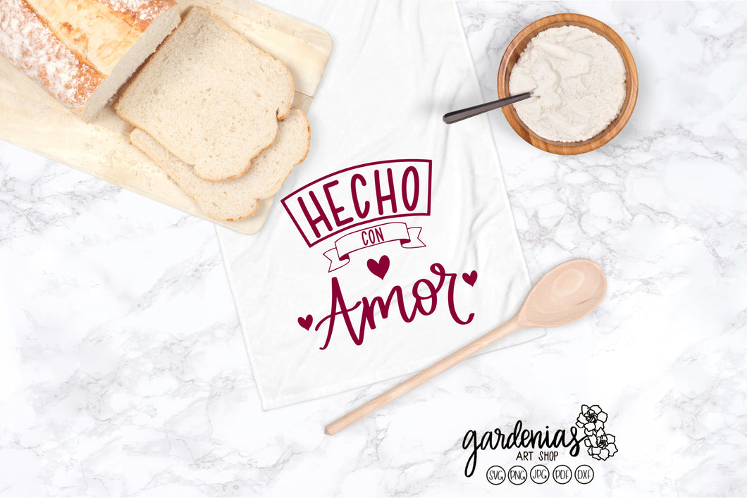 Hecho con Amor SVG Cut File Design