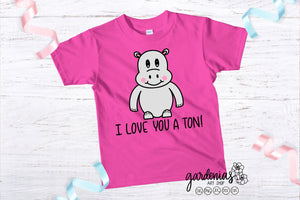 Hippo I Love You A Ton SVG Cut File