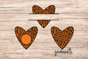 Leopard Heart Monogram Set Designs