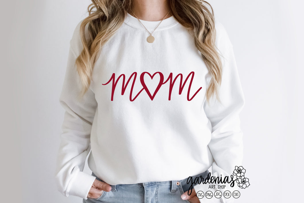 Mom Heart SVG Cut File