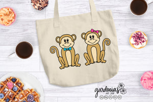 Girl Monkey Boy Monkey SVG Cut File