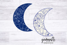 Load image into Gallery viewer, Floral Moon SVG Cut File
