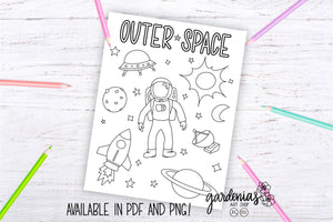 Outer Space Coloring Page