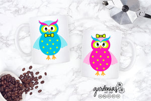 Owl Boy and Girl Wings Out SVG Cut File