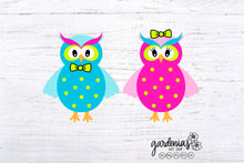 Load image into Gallery viewer, Owl Boy and Girl Wings Out SVG Cut File
