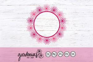 Pointy Flower Wreath SVG Cut File