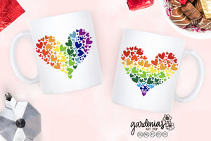 Pride Rainbow Hearts SVG Cut File