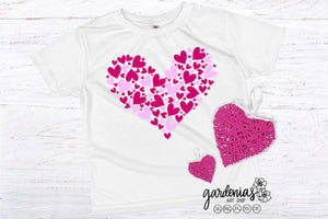 Pink Hearts in Heart SVG Cut File