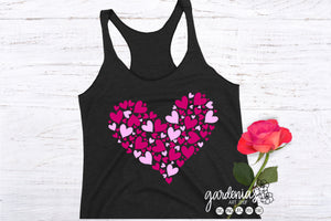 Pink Hearts in Heart SVG Cut File