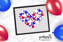 Load image into Gallery viewer, Red White and Blue Hearts SVG Cut File
