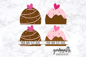 Chocolate Truffle Split Monogram SVG Cut File