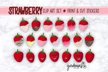 Load image into Gallery viewer, Strawberry Clip Art Stickers
