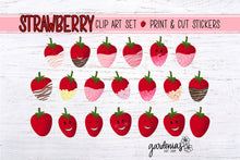 Load image into Gallery viewer, Strawberry Clip Art Stickers
