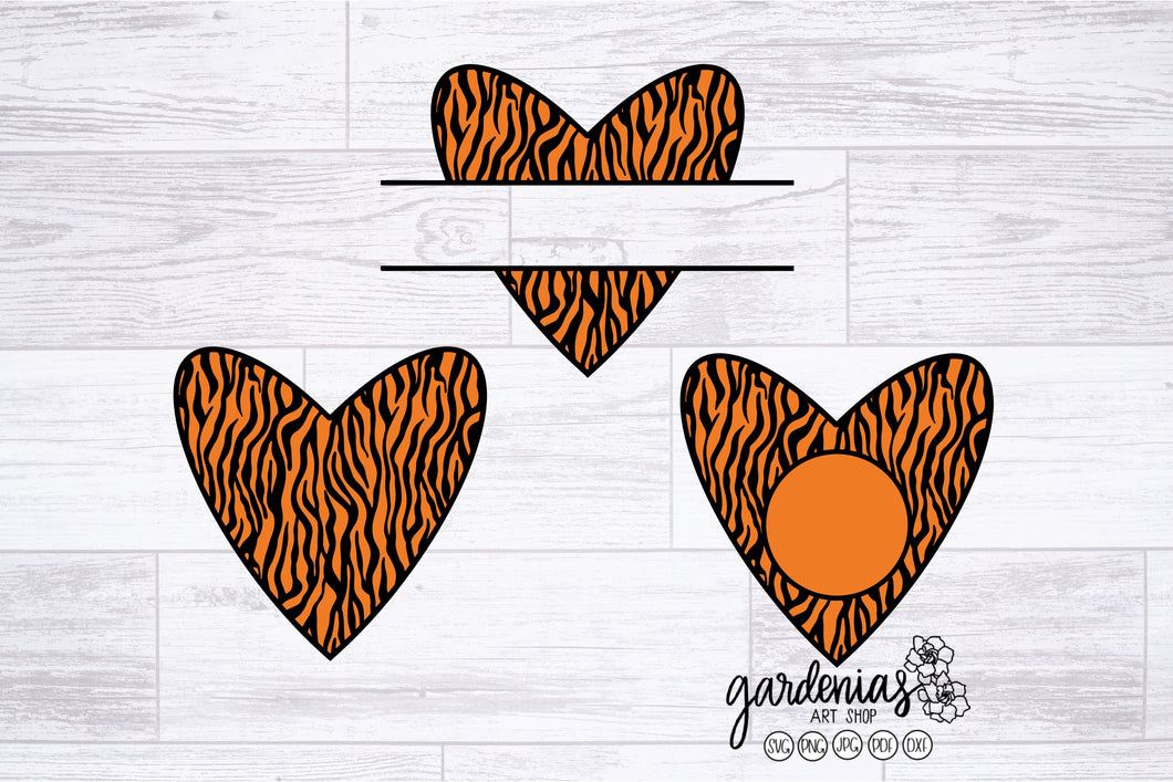 Tiger Monogram Heart Set Designs