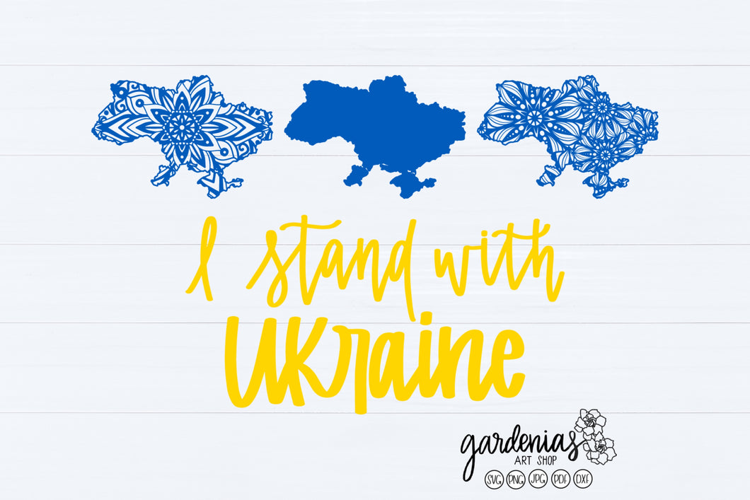 I Stand with Ukraine Mandalas SVG Cut File