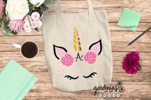 Unicorn Horn Monogram SVG with Hearts SVG Cut File