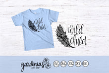 Load image into Gallery viewer, Wild Child with Feather SVG Cut File
