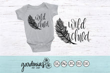 Load image into Gallery viewer, Wild Child with Feather SVG Cut File
