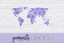 Load image into Gallery viewer, Flower World Map SVG Cut File
