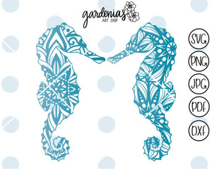 Seahorse Mandalas SVG Cut Files