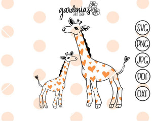 Giraffes Heart SVG Cut File